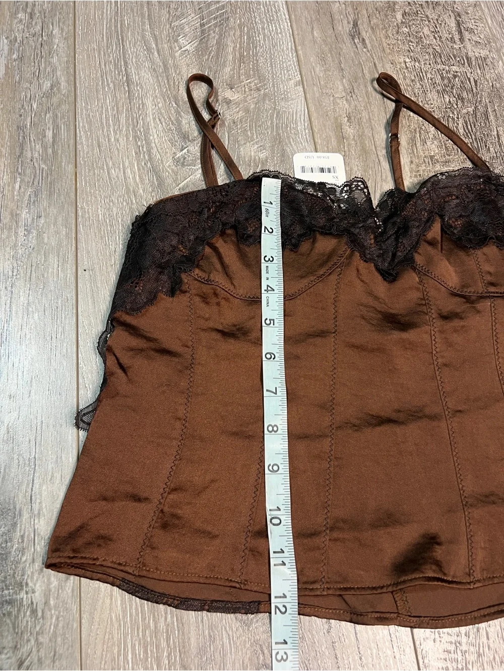 Free People Women's Black and Brown Crop-top XS